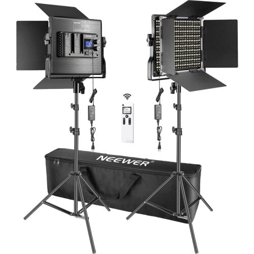 Neewer Metal Bi-Color LED Video Light for Studio YouTube Photography Durable Metal Frame Dimmable 660 Beads 3200-5600K CRI 96