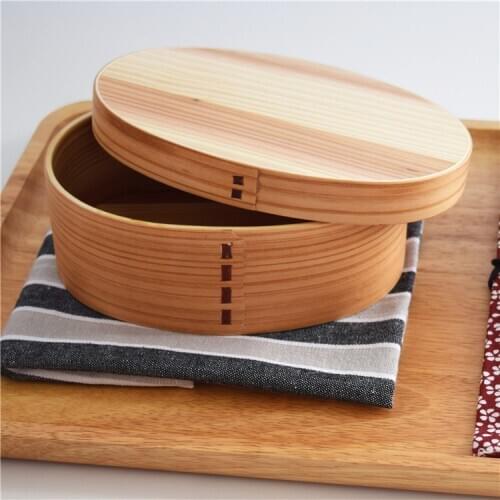 Single Layer Wood Lunch Box Japanese Style Portable Bento Boxes Food Container with Compartment Picnic Wooden Case Home Supplies