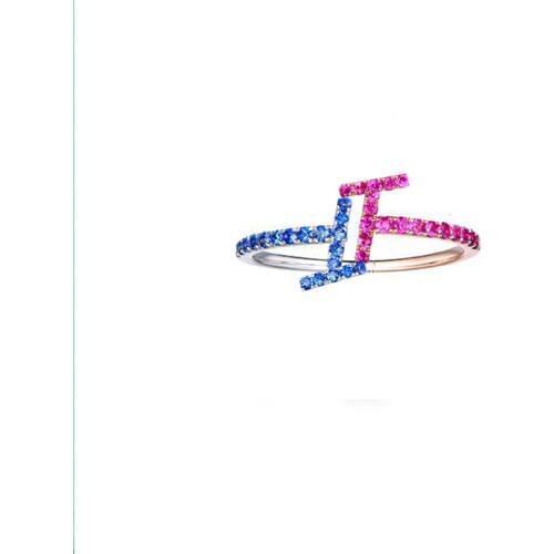 Solid 14k White Gold Rose Gold Ring Natural Sapphires Ruby Engagement Wedding Ring Anniversary Party Fine Jewelry Romantic