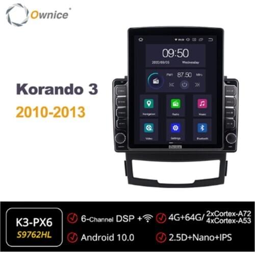 Ownice Android 10.0 Octa 8 Core Car Radio for SsangYong Korando 3 2010 2011 2012 2013 GPS Multimedia Stereo Player Tesla Style