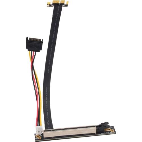 PCIe 1x to 16x Male to Female Right Angle Extension Cable Riser Card PCI-E x1 x16 GPU Cable for NVIDIA AMD Bitcoin Mining Card