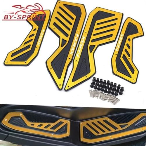 Motorcycles Footboard Rests For YAMAHA NMAX 155 nmax155 2020 CNC Aluminum+Rubber Passenger Footrest Foot Pegs NMAX With LOGO