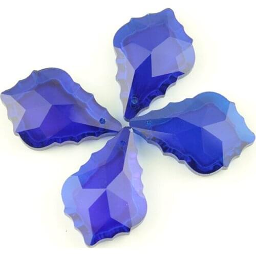 Top Quality 38mm/50mm/63mm/76mm Dark Blue Crystal Maple Leaf Pendants For Chandelier Parts,Lighting Suncatcher Prisms Decor