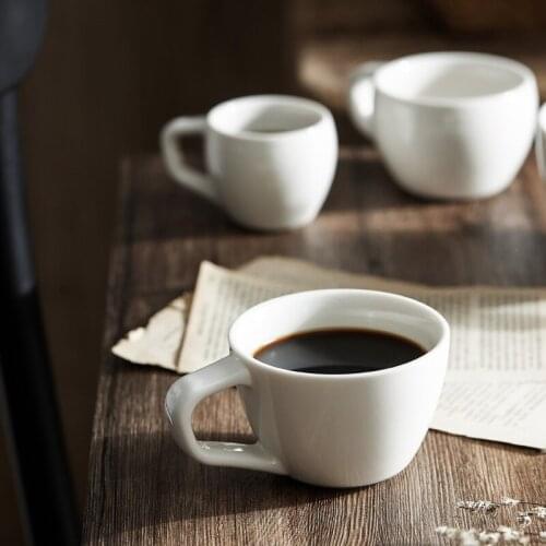 Simple Design Glazed Coffee Cups 80ml 160ml 325ml Classical Round Straight Body Latte Expresso Cup for Tea Time