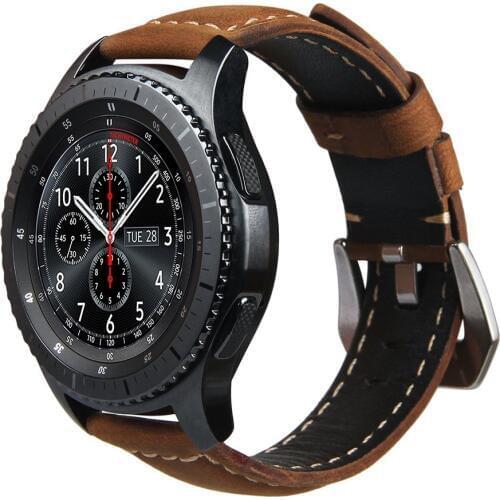 Genuine Leather watch strap Band for Samsung Gear S3 Frontier Classic strap for Huami Amazfit Stratos 2 2S bracelet bands 22mm