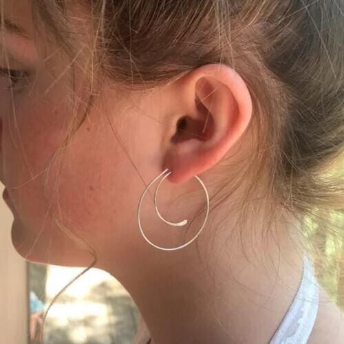 925 SilverHoops Earrings Handmade Jewelry Vintage Boho Hammered Gold Filled Brincos Pendientes Earrings For Women Oorbellen