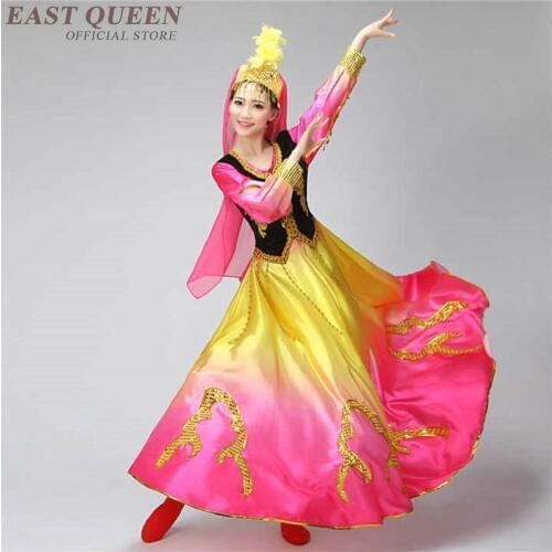 Chinese folk dance minority traditional Xinjiang characteristic costume dress square dancing costume women clothes DD313 F