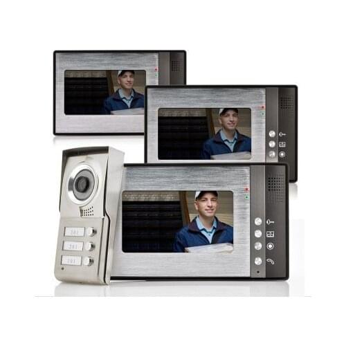 Night vision function 1 in 3 video door phone intercom, Wired video home security