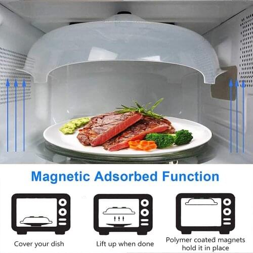 Food Safety Splatter Guard Microwave Hover Anti-Sputtering Cover With Steam Vents Keeps Microwave Oven Clean