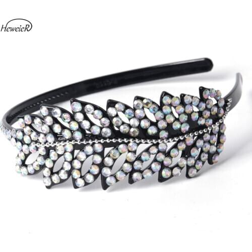 Lady Women Accessories Plastic Crystal Stones Rhinestone Hollow Hairband Headband Hairpiece Headdress Headwear Hair Hoop Clip