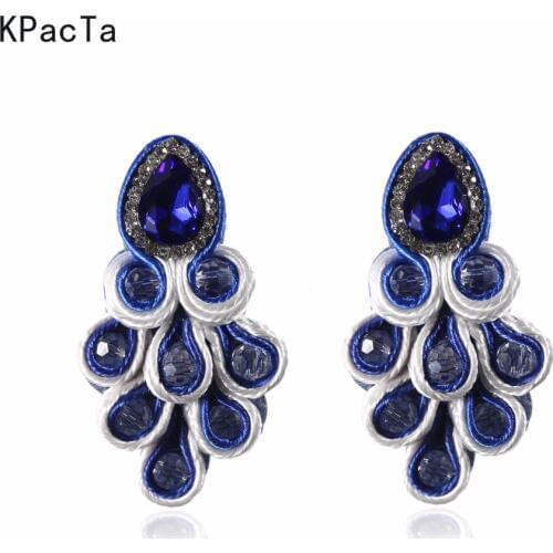 Ethnic Style Temperament Drop Earrings Jewelry For Women Soutache Handmade Big Hanging Earring Party Fashion Gifts Oorbellen
