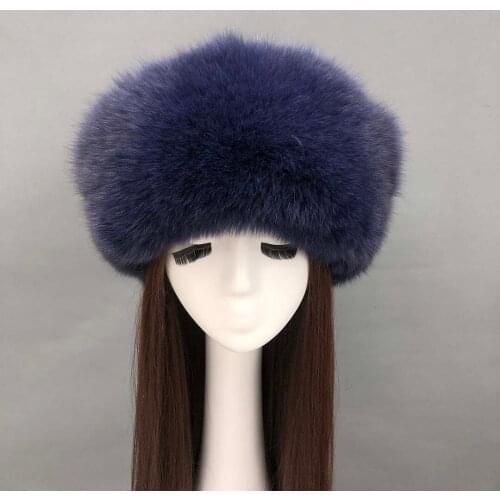 Winter Fox Fur Mongolian Hat Natural Unisex Hat Fashion Style Female Cap