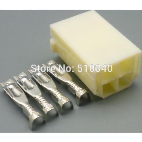 1set 2.3mm 4 hole jacket female side plug connector with car connector terminals