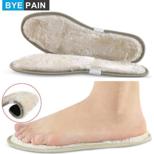 1Pair Soft Winter Warm Insoles Bamboo Charcoal Plus Plush Insoles Unisex Foot Insoles Wool Heating Insole Velvet Insoles