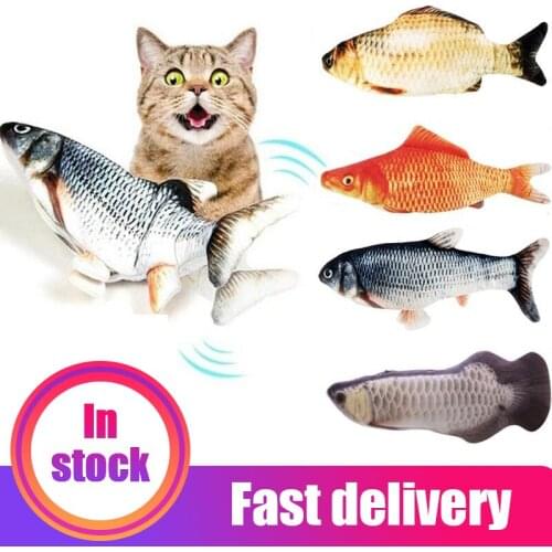 1PC Electronic Wagging Cat Toy 28CM Dancing Moving Floppy Fish Cats Toy USB Charging Simulation Cat Toy Electronic Pet Cat Toy