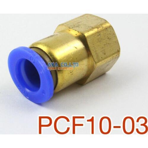 10 Pieces Tube OD 10mm x 3/8" BSPT Female Straight Pneumatic Connector Push In To Connect Fitting