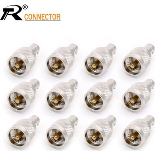 12/50/100pcs BNC Female Jack to UHF PL259 Male Plug RF Adapter Straight Coaxial Connector For Radio Antenna