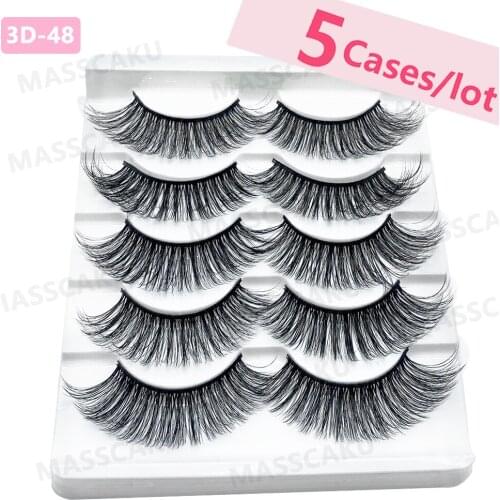 5pcs/lot NEW Multi Color black 3D Mink False Eyelashes Long Lasting Lashes Natural Light weight Eyelashes Fluffy Lashes