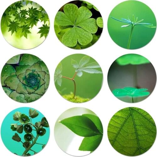 58mm Vigorous Green plant Icons Pins Badge Decoration Brooches Metal Badges For Backpack Decoration