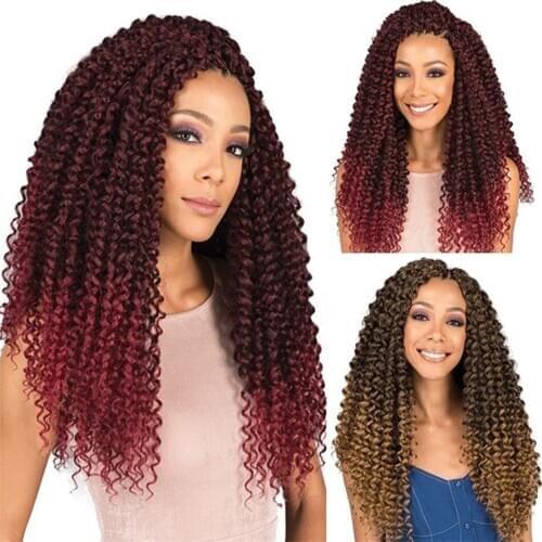 Aidaiya 18inch Twisted Passion Twist Hair Crochet Hair Synthetic Ombre Bomb Twist looped Fluffy Spring Twists Braiding Hair