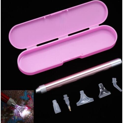 7Pcs/Box 5D Diamond Lighting Point Drill Pen Painting Tool DIY Crystal Crafts Cross Stitch Embroidery Accessories with Tips