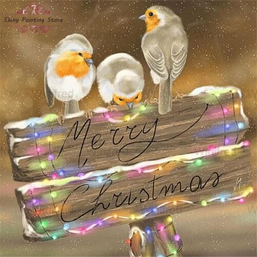 Diamond Painting Birds Cross Stitch Diamond Embroidery Animal Bead Needlework Plaque Merry Christmas Gift Handmade Home Decor