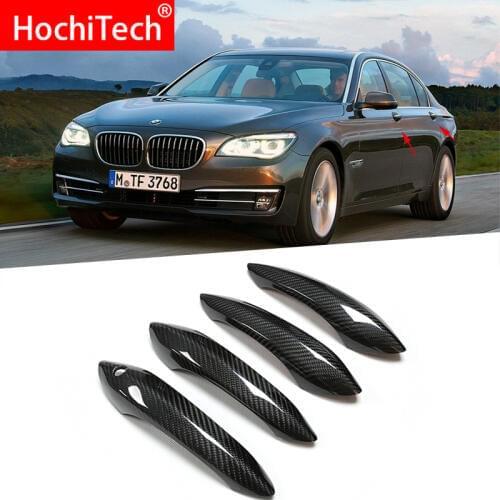 For BMW 7 series F01 F02 F03 F04 2009-2015 Car Accessories Carbon Fiber Auto Door Handle Knob Exterior Trim Covers