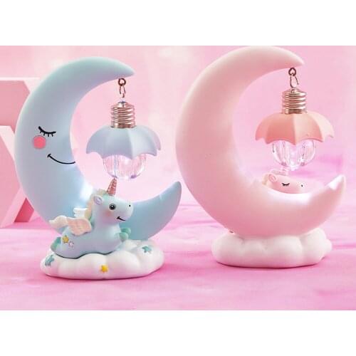 Childrens Luminous Toy Decoration LED Cartoon Night light Unicorn moon light children baby room display lamps girls cute gifts