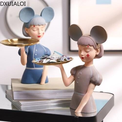 DXUIALOI European Creative Storage Tray Resin Crafts Entrance Key Tray Housewarming Gift Living Room Bedroom Home Decoration