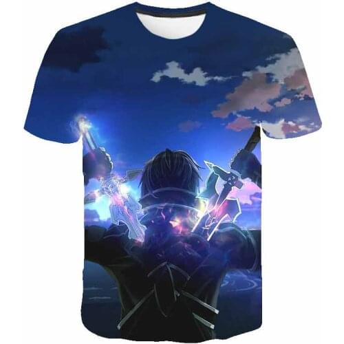 Sword Art Online T-shirt Anime SAO 3D Print Streetwear Men Women Casual Fashion T Shirt Game Tees Harajuku Hip Hop Tops Clothing