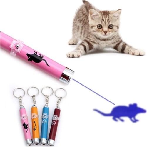 Cat Toy Creative Funny Cat Stick Pet Cat Toys LED Pointer Light Pen With Bright Animation Mouse Paw Print Fish