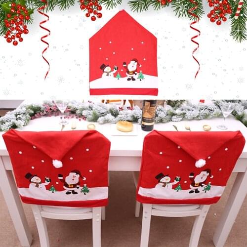 Dinner Table Hat Chair Cover Dust Dirty Hotel Restaurant Holiday Old Man Snowman Clothes Decoration Articles