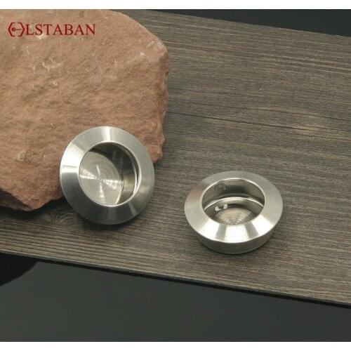 LSTABAN Modern Minimalist Embedded Stainless Steel Concealed Bookcase Knob Drawer Wardrobe Door Thickened Furniture Handle