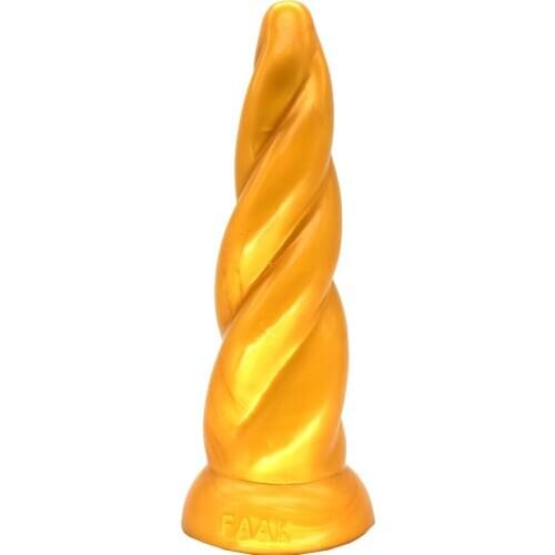 NNSX Spiral bit anal plug Lifelike unicorn horns Clitoris vaginal masturbation stick for women Silicone color Anal dilator
