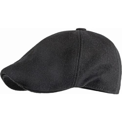 New Arrive Autumn Winter Soft Wool British Style Retro Solid Color Street Fashion Snapback Man Visor Hat Simple Design Beret Cap