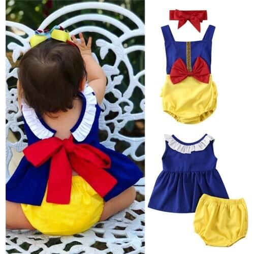 Newborn Baby Girl Clothes Bow Sleeveless Romper Bodysuit Dress Tops Shorts Headband Sisters Wear Outfit Baby Girl Set
