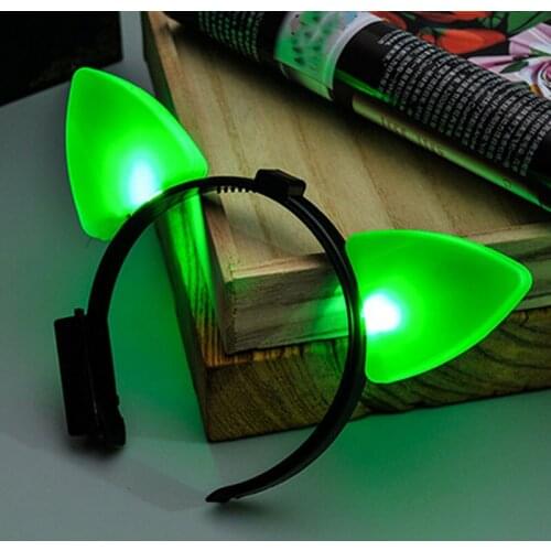 24pcs Women Girls LED Flashing Cat Animal Ear Headband Glowing Headwear Hairband Wedding Glow Wedding Party Supplies