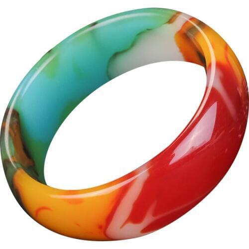 Drop Shipping High Quality Natural bloodstone Jade Bracelets Round Widened bracelet Bangles For Women Fine Jewelry