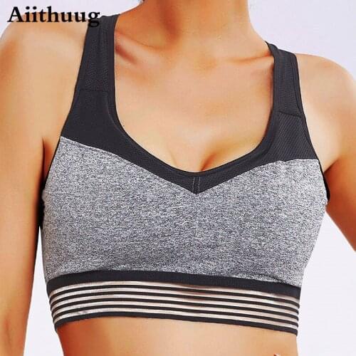 Aiithuug Strappy Sports Bras for Women - Activewear Tops for Yoga Running Fitness Pack Women - Medium Support Wirefree Yoga Bra
