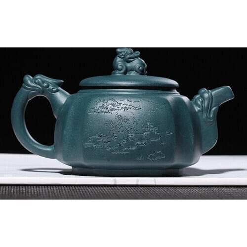 Dragon statue of recommended undressed ore ink chlorite pure handmade ChuJian dragon world tea gift box undertakes