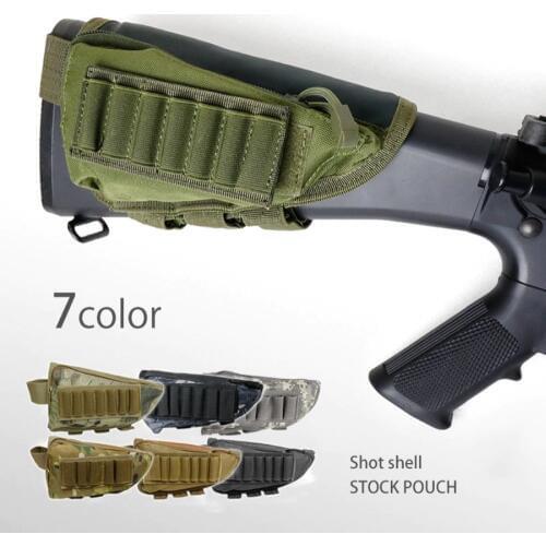 CQC Airsoft Tactical Buttstock Cheek Rifle Stock Ammo Cartridge Pouch Paintball Shooting Hunting Bullet Shell Carrier Holder
