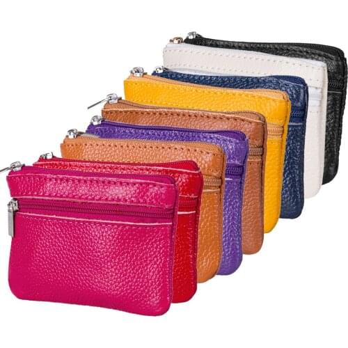 US Fashon Men Womens Card Coin Key Holder Zipper Purse Leather Wallet Pouch Bag