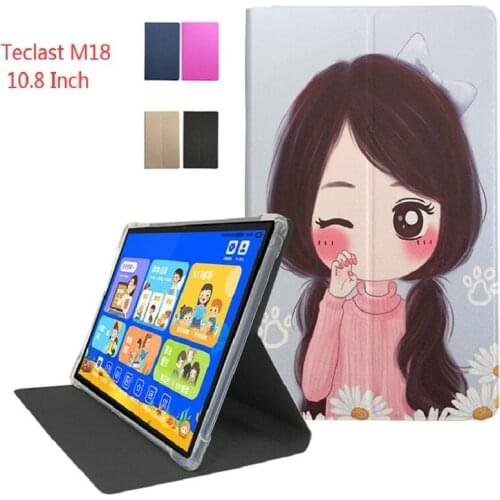 Painted Pattern Pu Leather Protective Cover for Teclast M18 10.8 Inch Tablet Case for Teclast M18 Shell + Stylus Pen