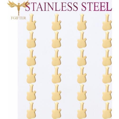 Wholesale Jewelry Rock Guitar Stud Earrings Stainless Steel Piearing Ear Small Earring Women Girls Boucle d Oreille