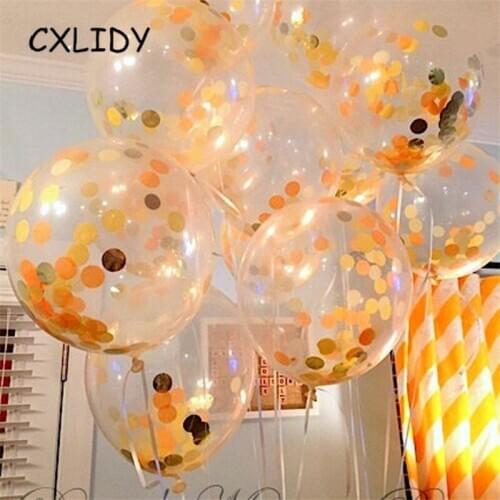 10pcs 12inch Wedding Decoration Confetti Balloons Birthday Party Supplies Celebration Decoration Birthday Latex Balloons aa074