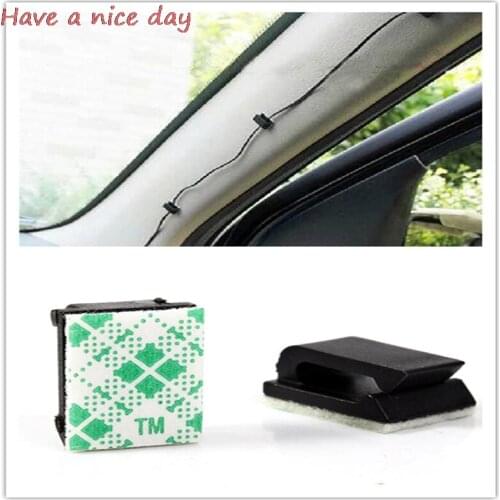 10Pcs Adhesive Car Cable Organizer Clips Cable Winder Drop Cable Holder Cord Management Desk Wire Tie Fixer