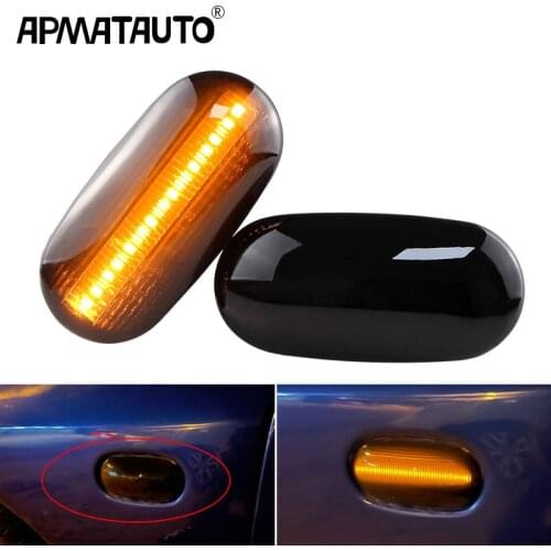 2Pcs Canbus LED Side Marker Turn Signal Sequential Blinker indicator Lights For Mitsubishi Pajero Mirag Legnum Gelent 1998-2005