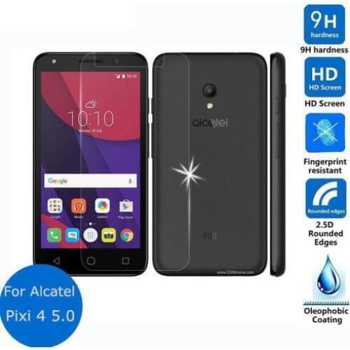2pcs For Alcatel Pixi 4 5 5.0"inch Tempered Glass Screen Protector Front Protective Film on One Touch Pixi 4 5.0 ot 5010d Cover