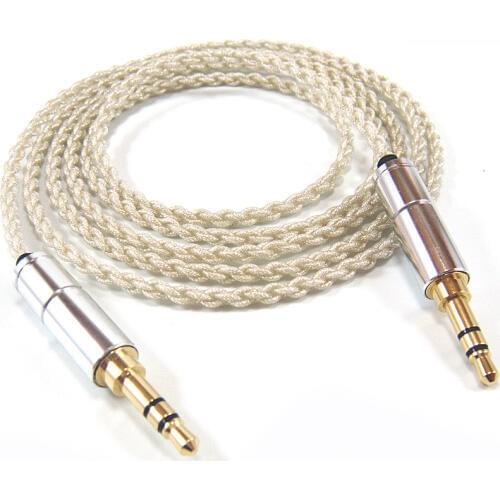 3.5mm to 3.5mm upgrade cable male to male 5n silver plated wire