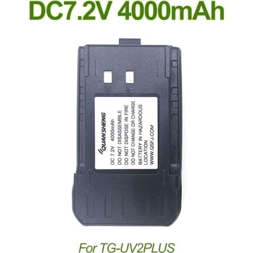 4000mAh Original Li-ion Battery DC 7.2V for QuanSheng TG-UV2 Plus 10W Walkie Talkie 10 KM